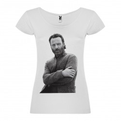 T-Shirt Andrew Lincoln - col rond femme blanc
