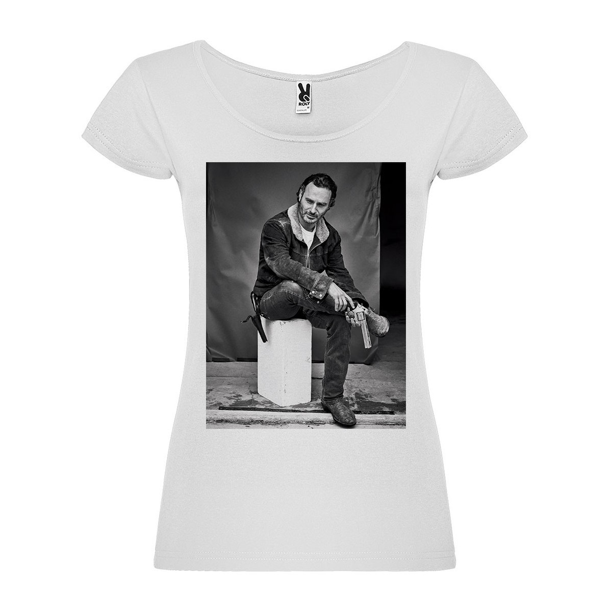 T-Shirt Andrew Lincoln - col rond femme blanc
