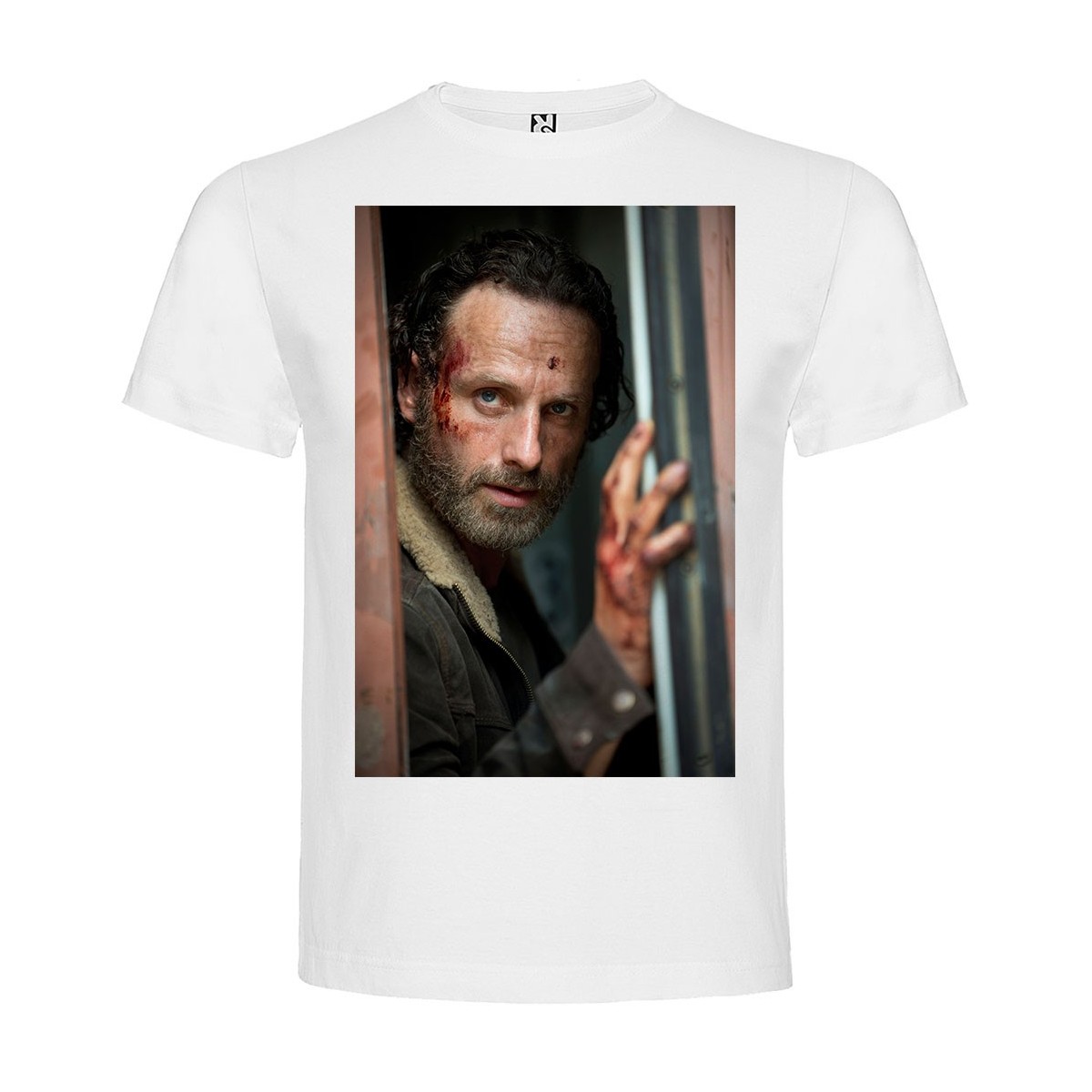 T-Shirt Andrew Lincoln - col rond homme blanc