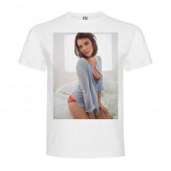 T-Shirt Lauren Cohan - col rond homme blanc