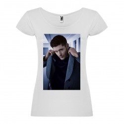 T-Shirt Jensen Ackles - col rond femme blanc
