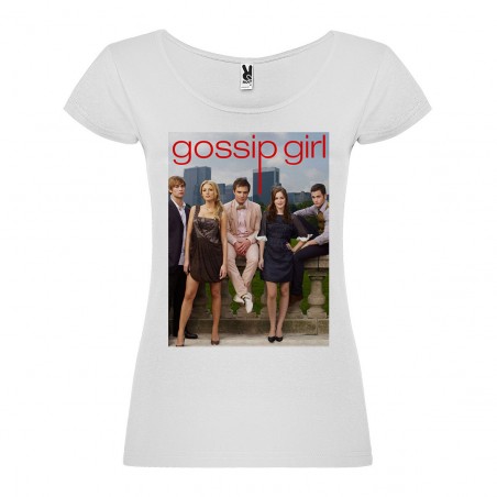 T-Shirt Gossip Girl - col rond femme blanc