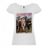 T-Shirt Gossip Girl - col rond femme blanc