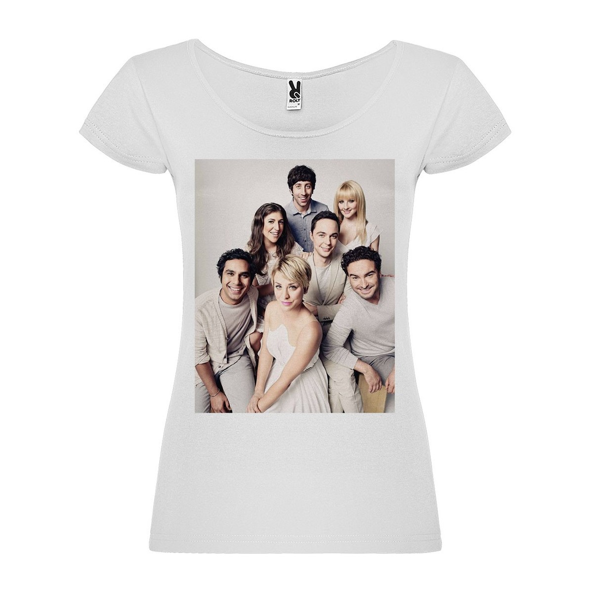 T-Shirt The Big Bang Theory - col rond femme blanc