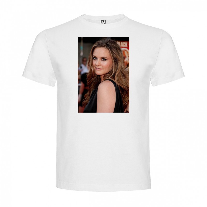 T-Shirt Alicia Silverstone - col rond homme blanc