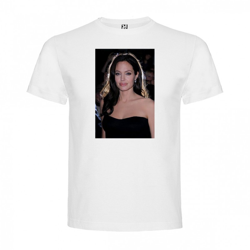 T-Shirt Angelina Jolie - col rond homme blanc
