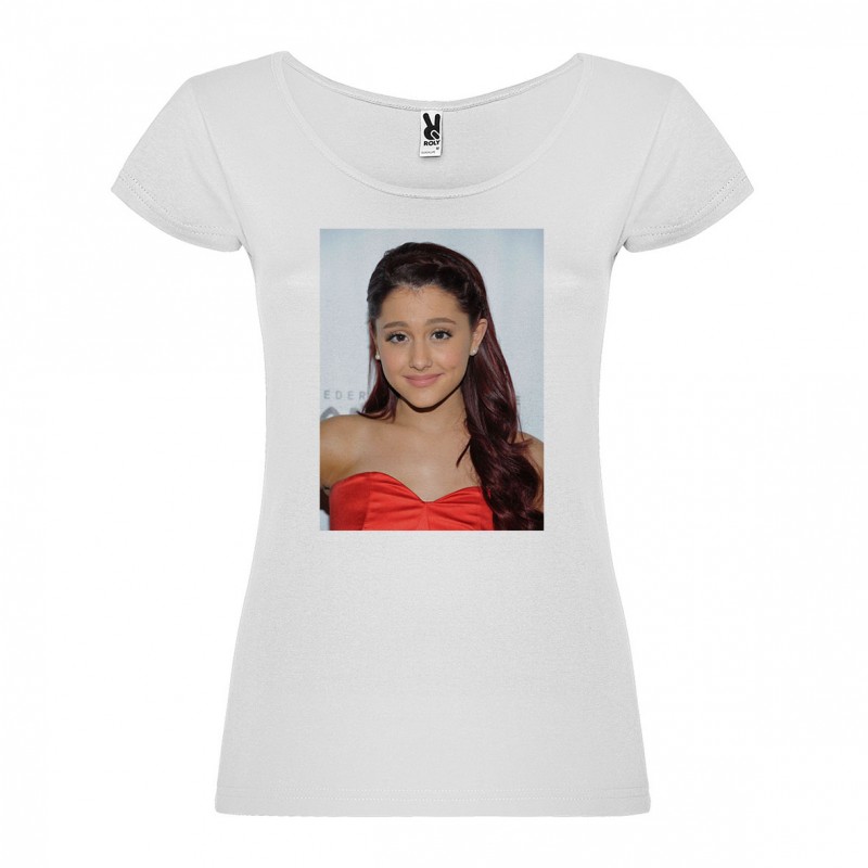 T-Shirt Ariana Grande - col rond femme blanc