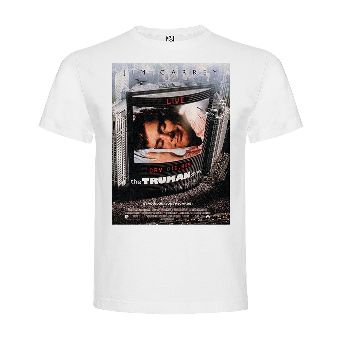 T-Shirt The Truman Show - col rond homme blanc