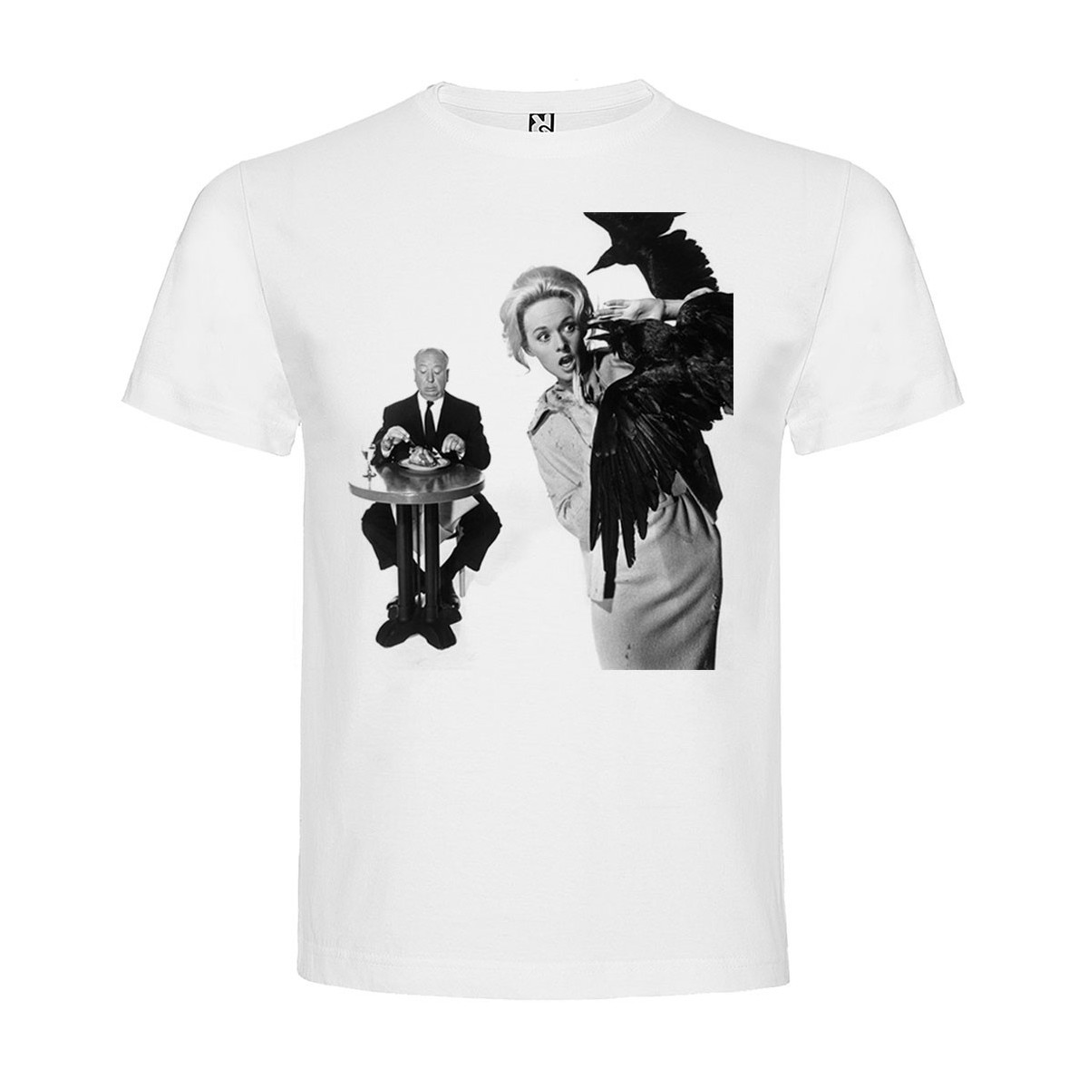 T-Shirt Les oiseaux - The Birds - col rond homme blanc