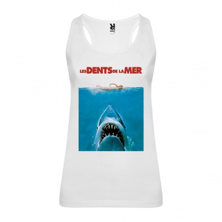 Débardeur Jaws / Les dents de la mer- femme blanc