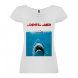 T-Shirt Jaws / Les dents de la mer - col rond femme blanc