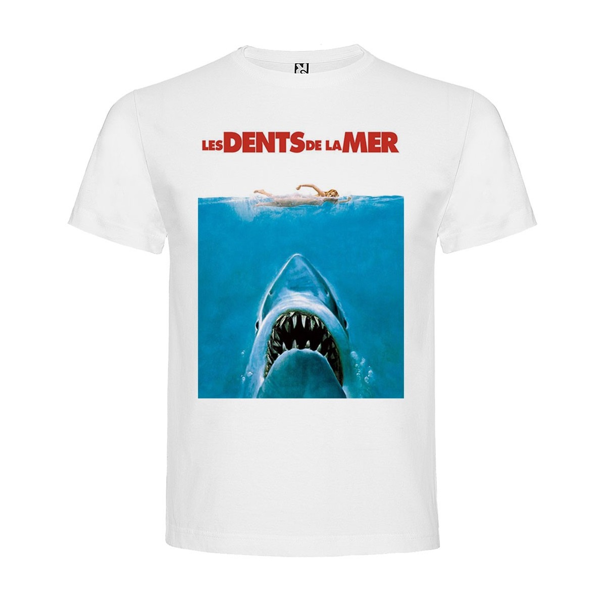 T-Shirt Jaws / Les dents de la mer - col rond homme blanc