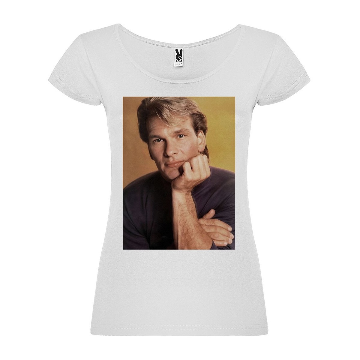 T-Shirt Patrick Swayze - col rond femme blanc