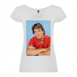 T-Shirt Patrick Swayze - col rond femme blanc