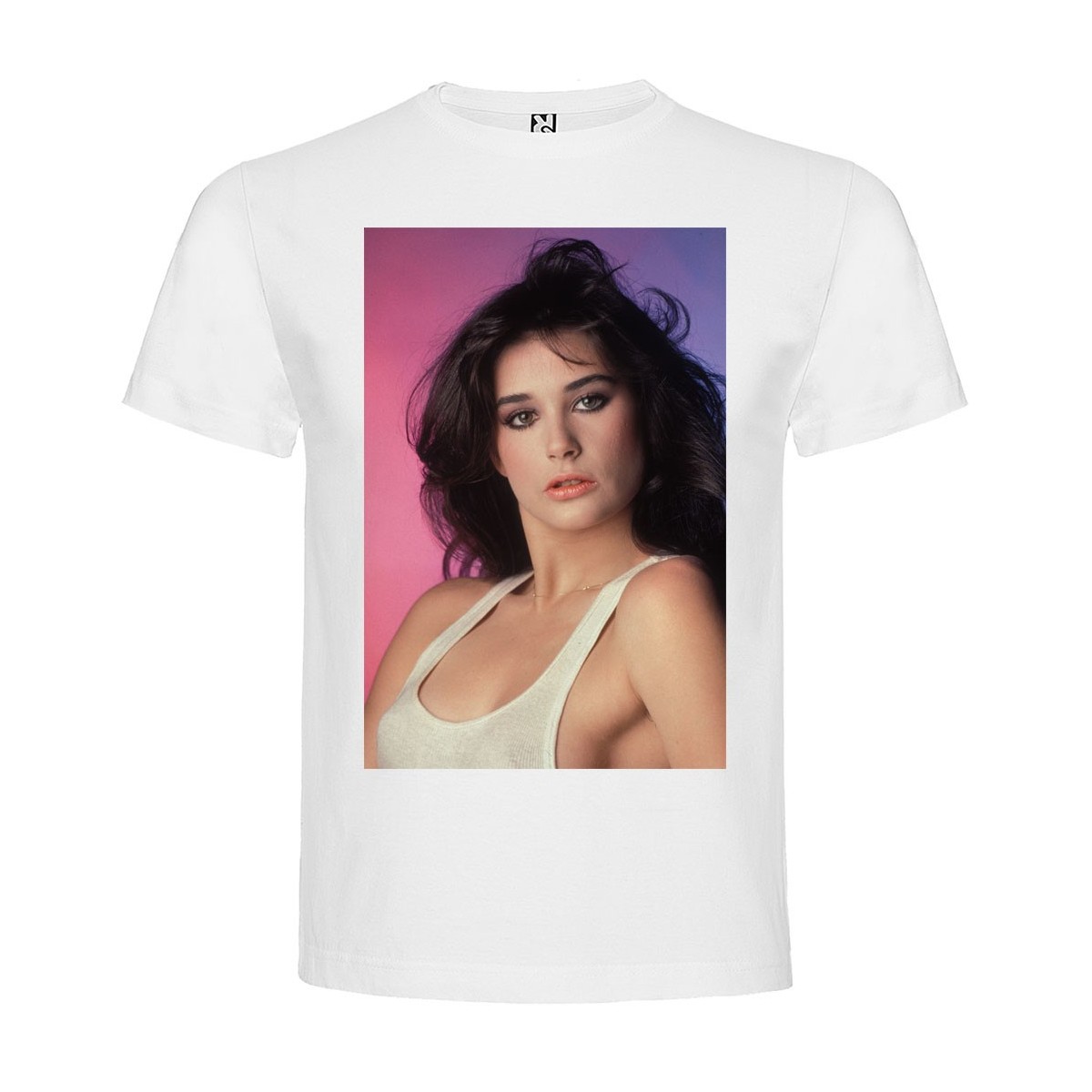 T-Shirt Demi Moore - col rond homme blanc