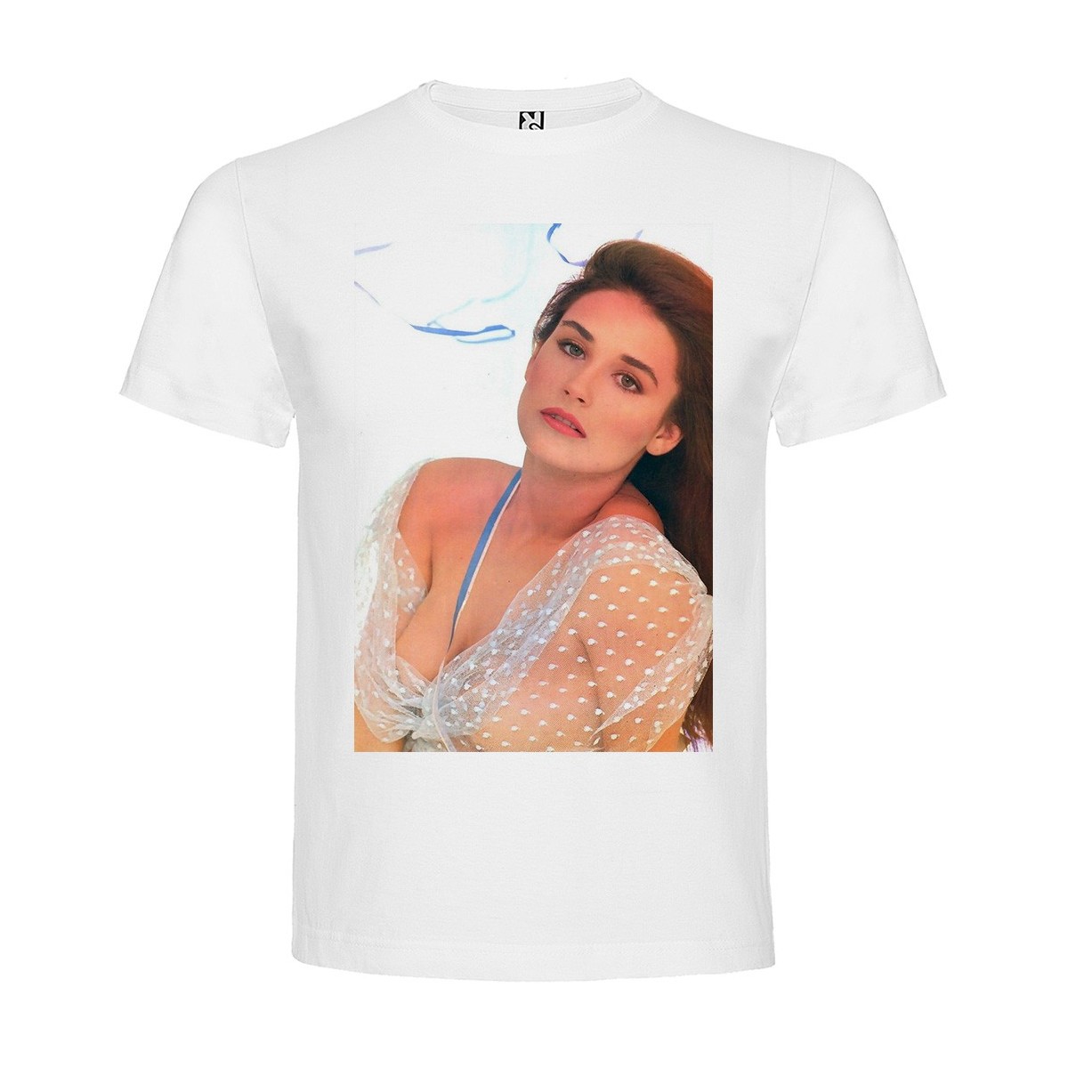 T-Shirt Demi Moore - col rond homme blanc