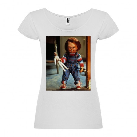 T-Shirt Chucky - col rond femme blanc