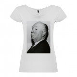T-Shirt Alfred Hitchcock - col rond femme blanc
