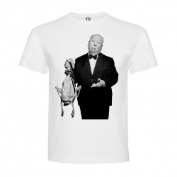 T-Shirt Alfred Hitchcock - col rond homme blanc