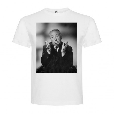 T-Shirt Alfred Hitchcock - col rond homme blanc