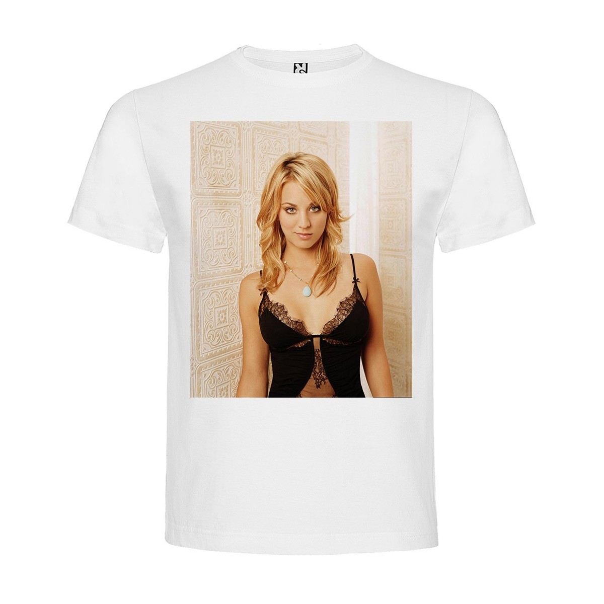 T-Shirt Kaley Cuoco - col rond homme blanc