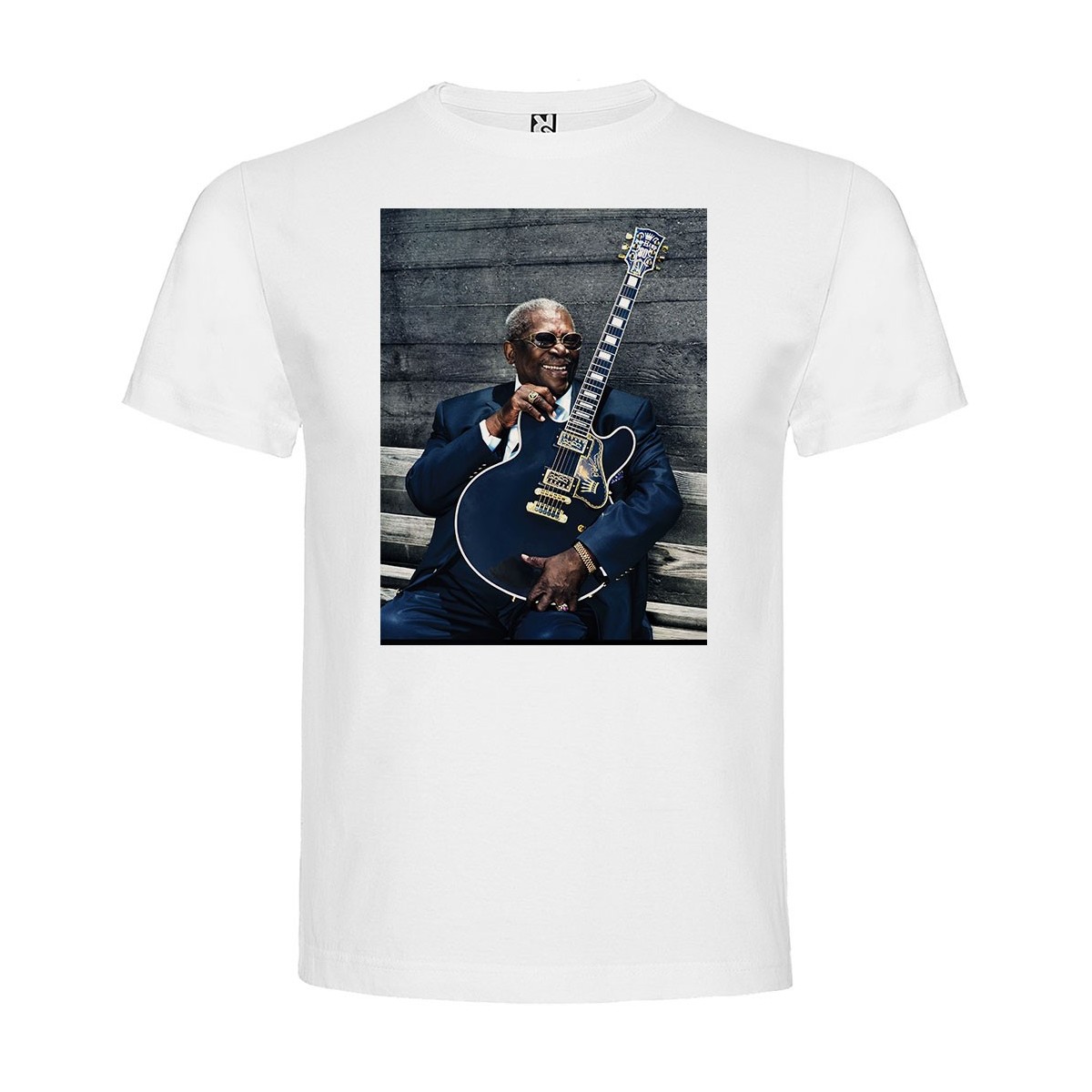 T-Shirt B. B. King - col rond homme blanc