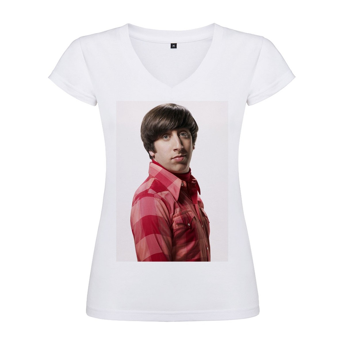 T-Shirt Simon Helberg - col V femme blanc