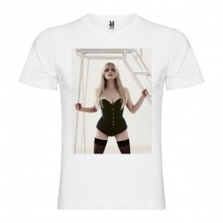 T-Shirt Melissa Rauch - col v homme blanc