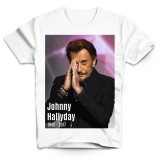 T-Shirt Johnny Hallyday forever - homme blanc