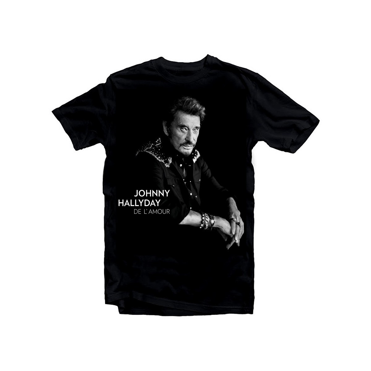 T-Shirt Johnny Hallyday de l'amour - homme noir